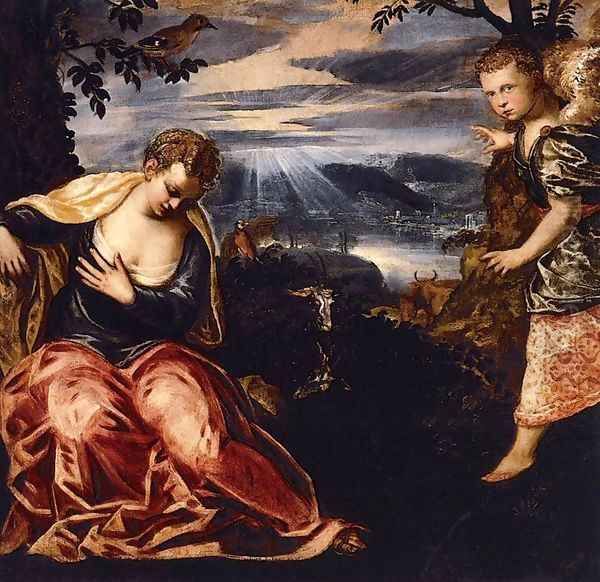 The Annunciation to Manoah's Wife 2 Oil Painting by Jacopo Tintoretto (Robusti)