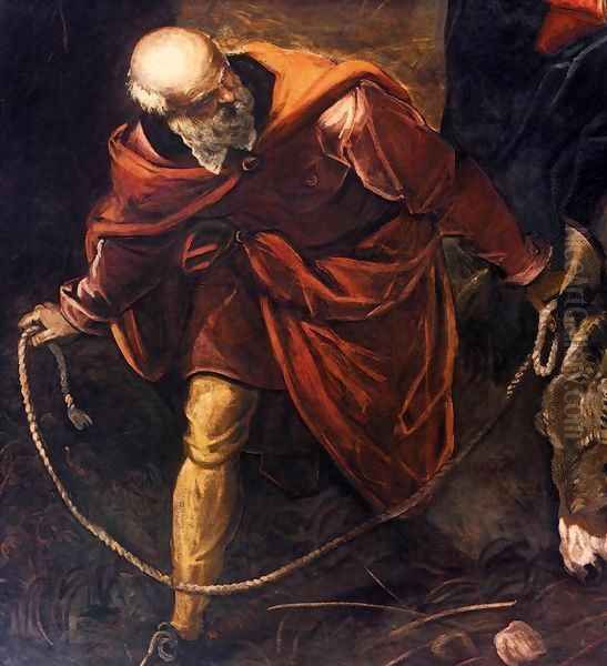 The Flight into Egypt (detail) 2 Oil Painting by Jacopo Tintoretto (Robusti)