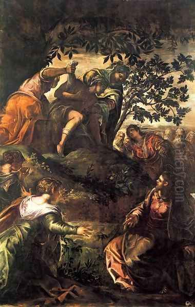 The Raising of Lazarus 2 Oil Painting by Jacopo Tintoretto (Robusti)