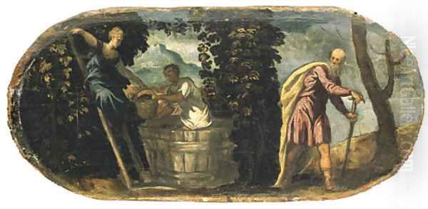 An Allegory of Autumn and Winter Oil Painting by Jacopo Tintoretto (Robusti)