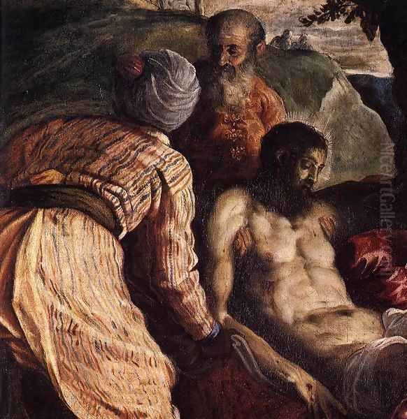 Christ Carried to the Tomb (detail) 2 Oil Painting by Jacopo Tintoretto (Robusti)