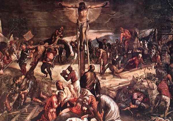 Crucifixion (detail) 3 Oil Painting by Jacopo Tintoretto (Robusti)