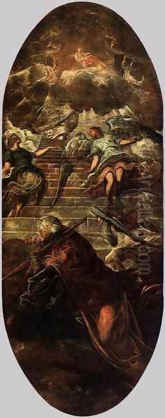 Jacob's Ladder 2 Oil Painting by Jacopo Tintoretto (Robusti)