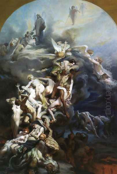 Heaven and Hell Oil Painting by Octave Tassaert