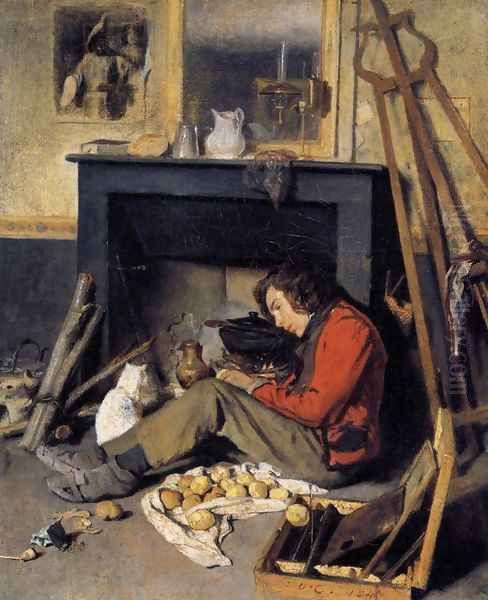 Studio Interior 1845 Oil Painting by Octave Tassaert