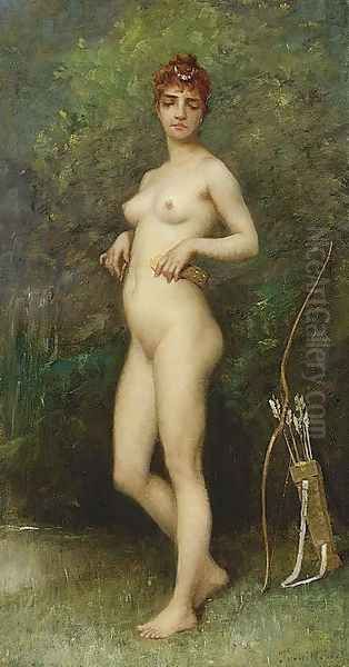 Diana Chasseresse (Diana the Huntress) Oil Painting by Paul Trouillebert