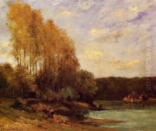 Early Autumn On A Lake Oil Painting by Paul Trouillebert