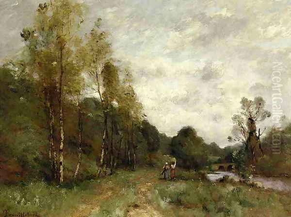 Banks of the River Oil Painting by Paul Trouillebert