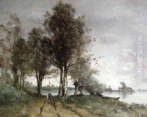 Path On The Banks Of The Seine Oil Painting by Paul Trouillebert