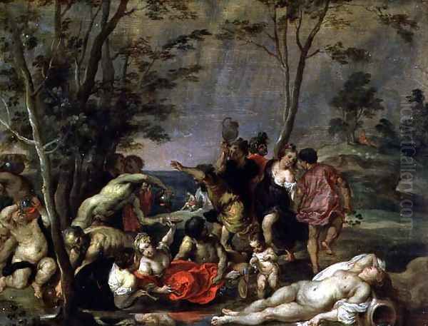 Bacchanal Oil Painting by David The Elder Teniers