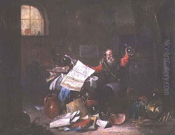 The Alchemist Oil Painting by David The Elder Teniers