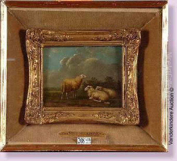 Moutons Au Pre Oil Painting by Eugene Joseph Verboeckhoven