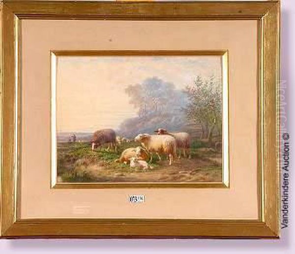 Et Son Troupeau En Prairie Oil Painting by Eugene Joseph Verboeckhoven