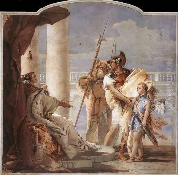 Aeneas Introducing Cupid Dressed as Ascanius to Dido 1757 Oil Painting by Giovanni Battista Tiepolo