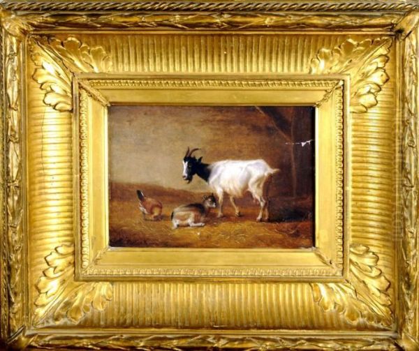 Chevres Et Chevreaux Oil Painting by Eugene Joseph Verboeckhoven