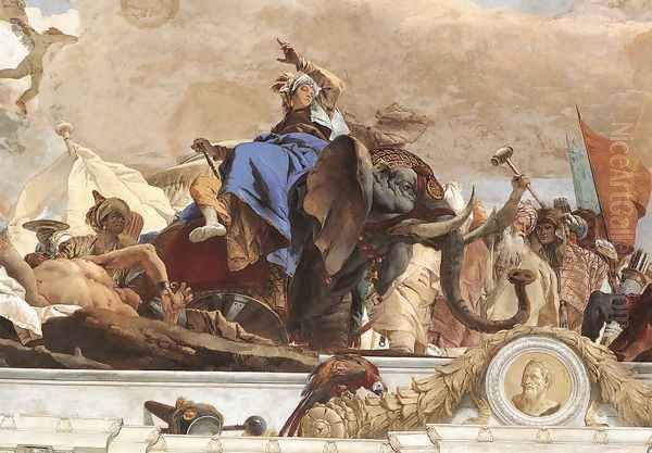 Apollo and the Continents (Asia, figure of Asia) 1752-53 Oil Painting by Giovanni Battista Tiepolo