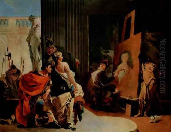 Alexander the Great and Campaspe in the studio of Apelles Oil Painting by Giovanni Battista Tiepolo