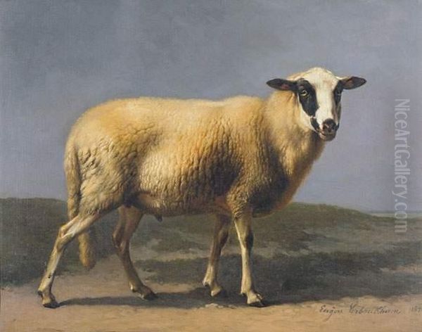 Schaap (1840) Oil Painting by Eugene Joseph Verboeckhoven