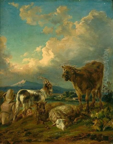 Blick In Das Weite Land Oil Painting by Eugene Joseph Verboeckhoven