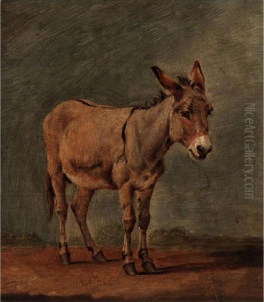 The Donkey Oil Painting by Eugene Joseph Verboeckhoven