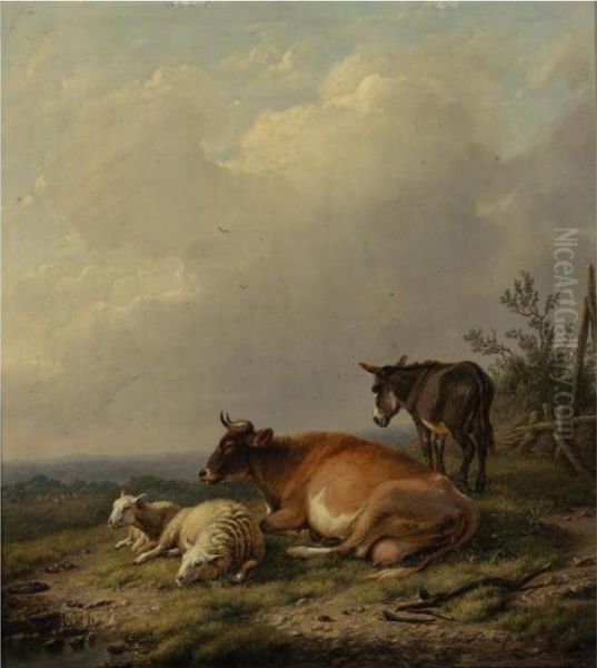 Belgian, 1798-1881 Oil Painting by Eugene Joseph Verboeckhoven