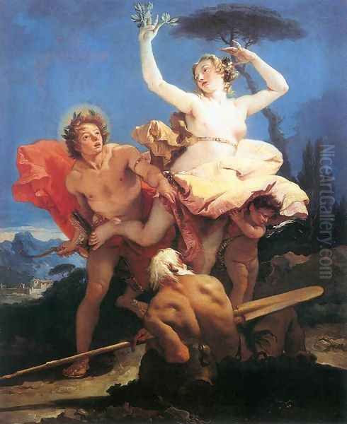 Apollo and Daphne 1744-45 Oil Painting by Giovanni Battista Tiepolo