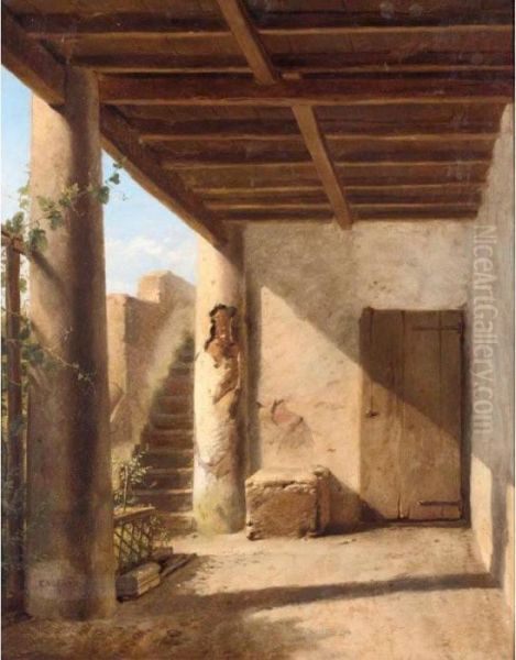 A Sunlit Passage Oil Painting by Eugene Joseph Verboeckhoven