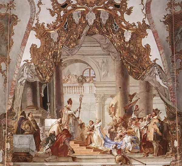 The Marriage of the Emperor Frederick Barbarossa to Beatrice of Burgundy Oil Painting by Giovanni Battista Tiepolo