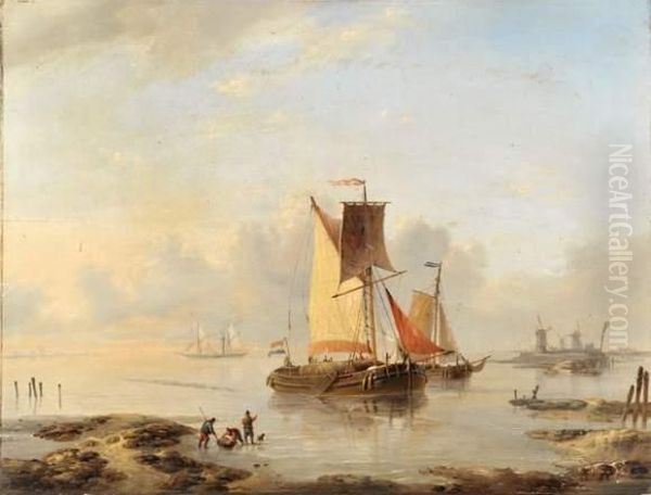 Marine Oil Painting by Louis Verboeckhoven