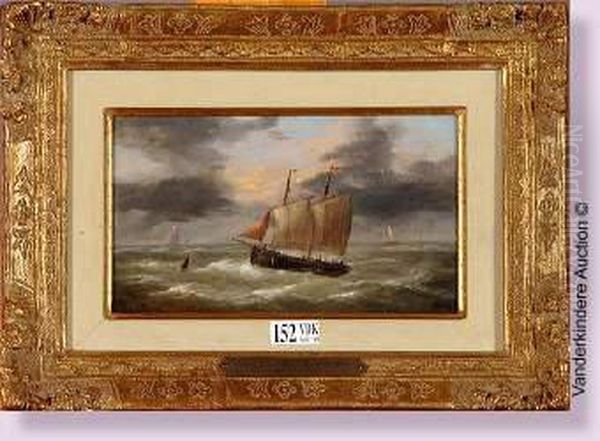 Marine Oil Painting by Louis Verboeckhoven