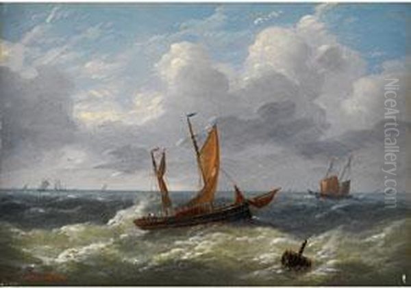 Marine Oil Painting by Louis Verboeckhoven