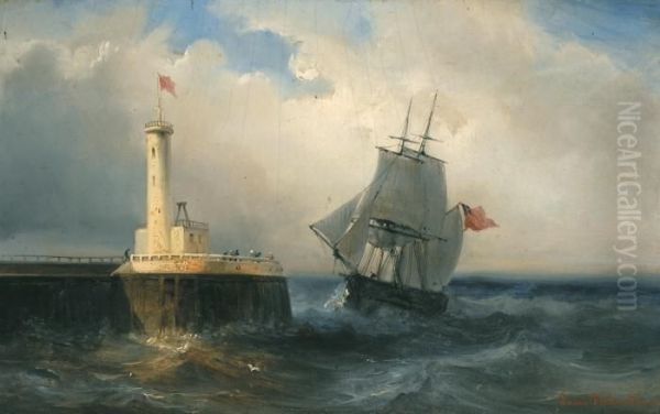 Le Phare Oil Painting by Louis Verboeckhoven