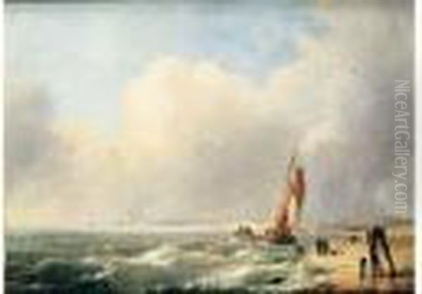 Marine Par Temps Calme Oil Painting by Louis Verboeckhoven