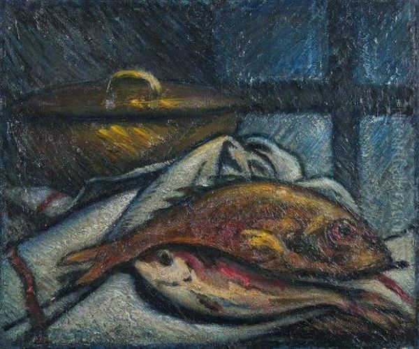 Poissons Oil Painting by Louis-Mathieu Verdilhan