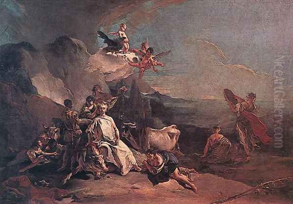 The Rape of Europa c. 1725 Oil Painting by Giovanni Battista Tiepolo