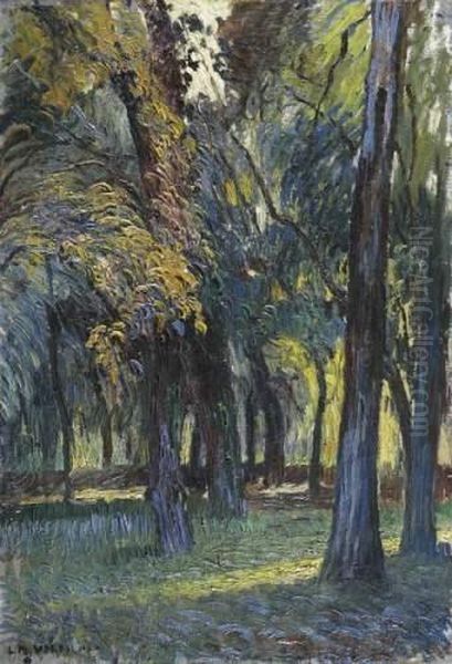 Allee Dans Un Sous Bois A Fontainebleau. Oil Painting by Louis-Mathieu Verdilhan