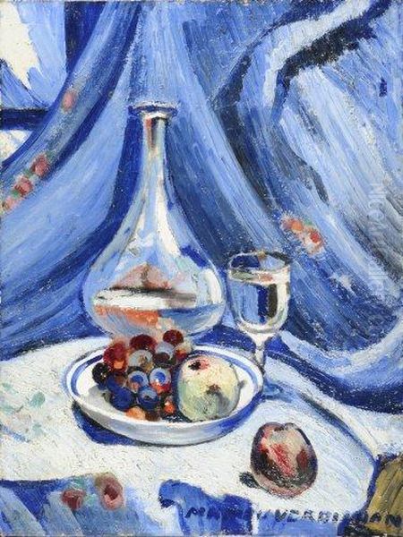 Nature Morte En Bleu Oil Painting by Louis-Mathieu Verdilhan