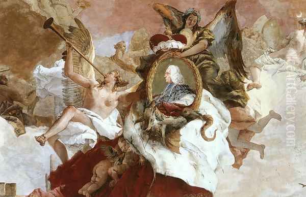 Apollo and the Continents (detail-2) 1752-53 Oil Painting by Giovanni Battista Tiepolo