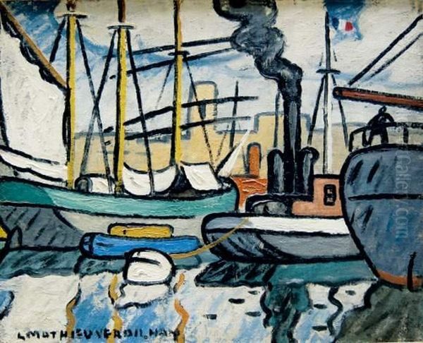 Le Port De Marseille Oil Painting by Louis-Mathieu Verdilhan