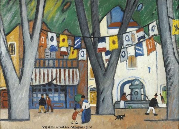 La Fete Au Village Oil Painting by Louis-Mathieu Verdilhan