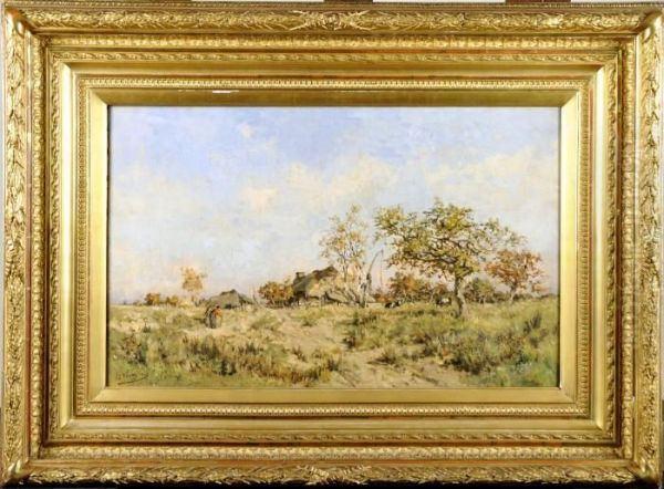 Paysage Avec Ferme Et Verger Oil Painting by Isidore Verheyden