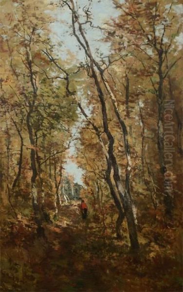 Forrest Road Oil Painting by Isidore Verheyden