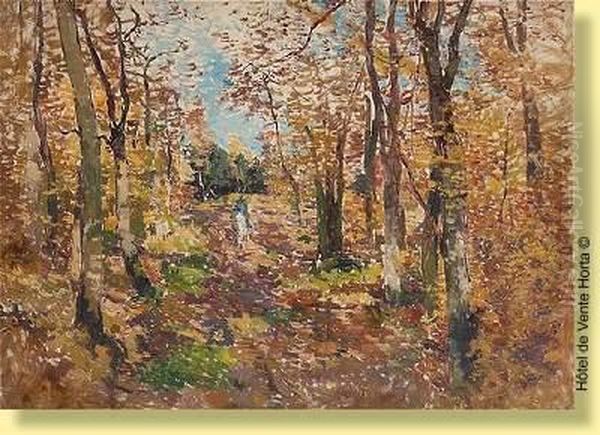 Clairiere Avec Cavalier Oil Painting by Isidore Verheyden