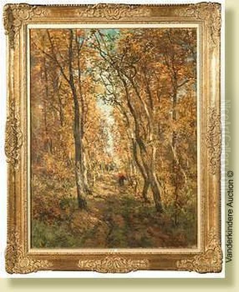 Fagotiere En Foret Oil Painting by Isidore Verheyden