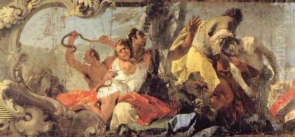 The Scourge of the Serpents (detail) 1732-35 Oil Painting by Giovanni Battista Tiepolo