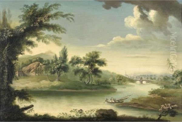 Paysage Fluvial Oil Painting by Isidore Verheyden