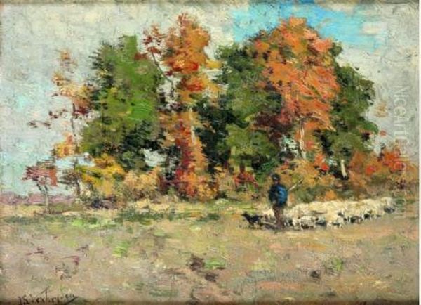 La Rentree Des Moutons Oil Painting by Isidore Verheyden