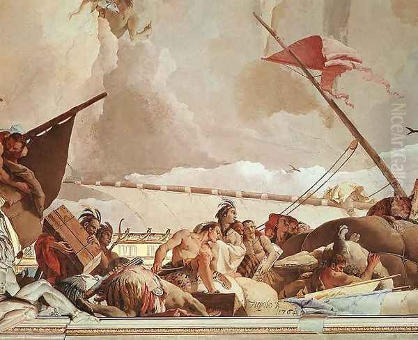 America, detail of Glory of Spain Oil Painting by Giovanni Battista Tiepolo