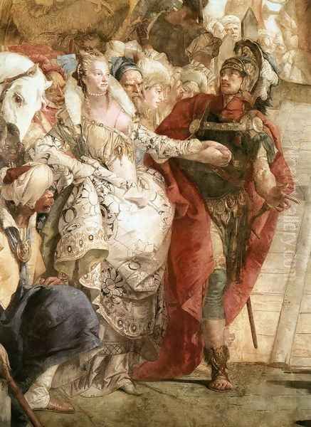 The Meeting of Anthony and Cleopatra (detail) 1746-47 Oil Painting by Giovanni Battista Tiepolo