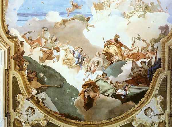 The Apotheosis of the Pisani Family [detail 2] Oil Painting by Giovanni Battista Tiepolo